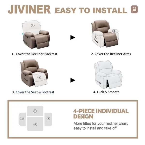 recliner chair cover 4piece 6