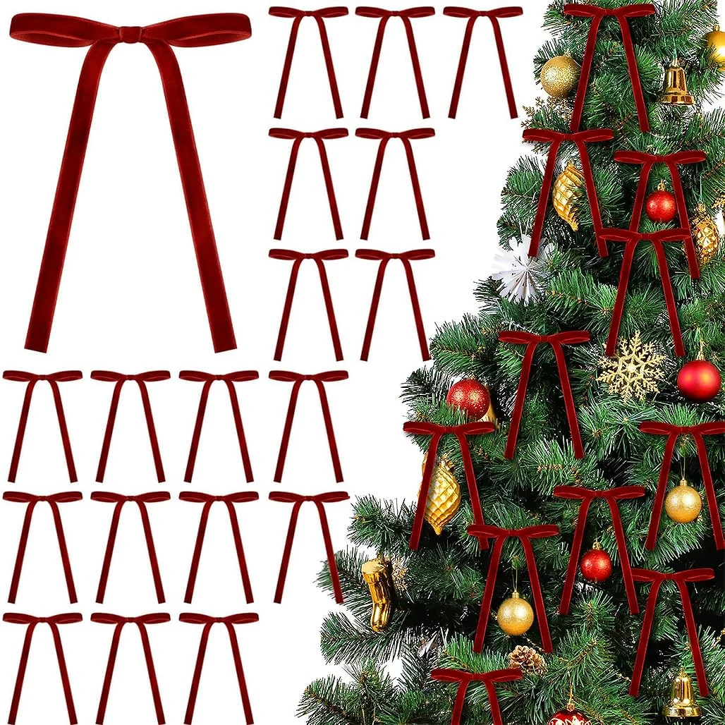 red velvet christmas bows 1
