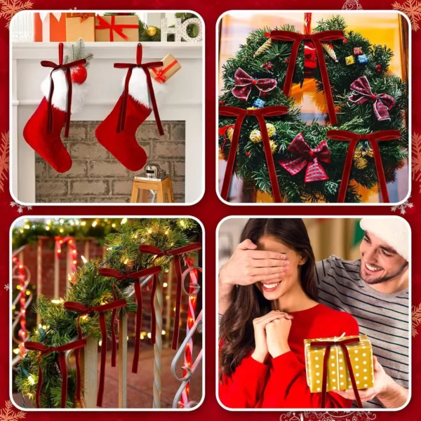 red velvet christmas bows 3