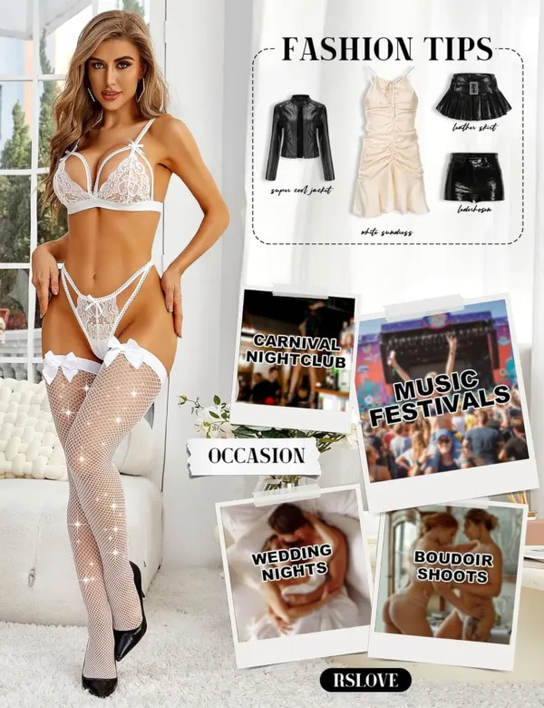 rhinestone fishnet thigh high 3