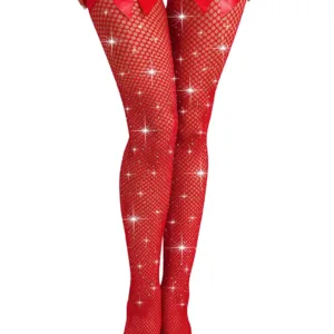 rhinestone fishnet thigh high 5