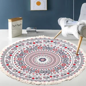 round carpet cotton linen 1