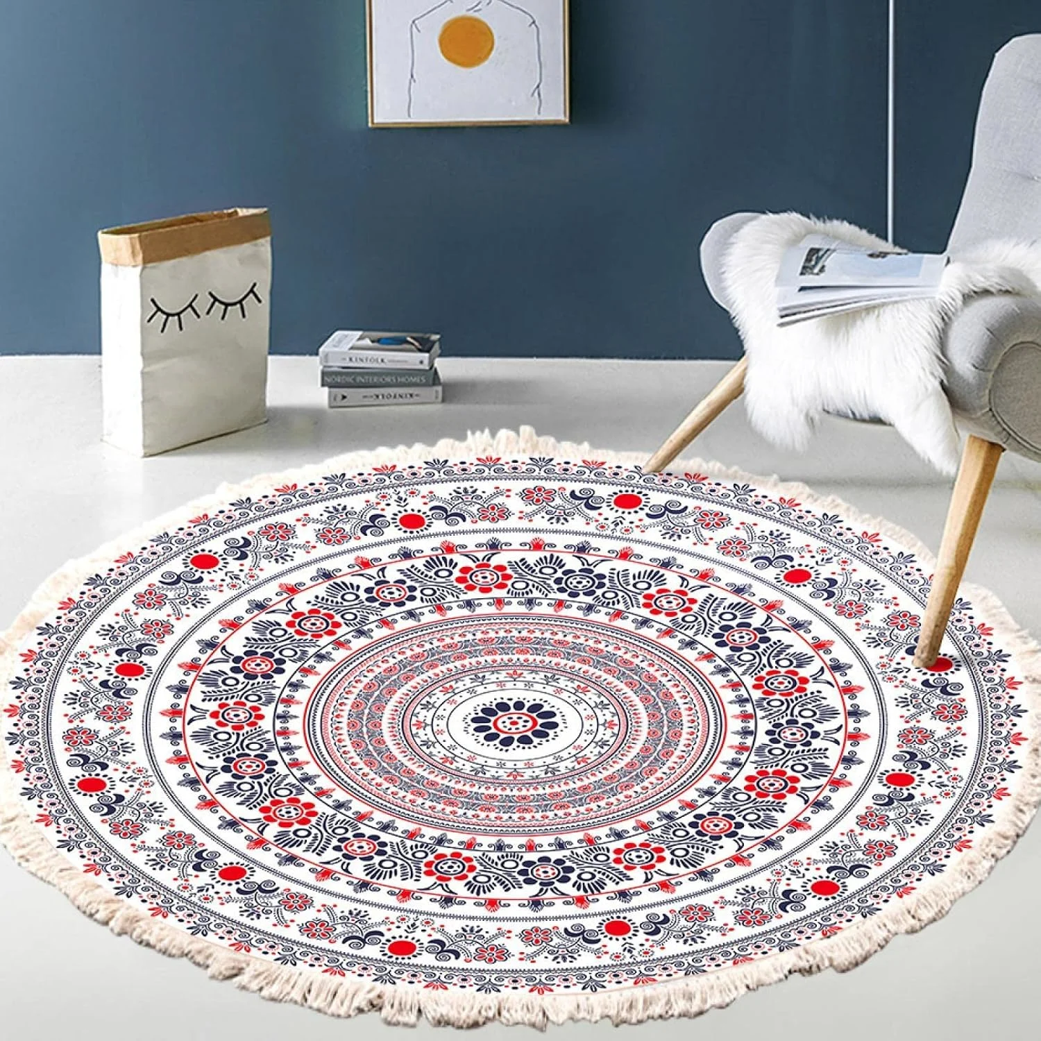 round carpet cotton linen 1
