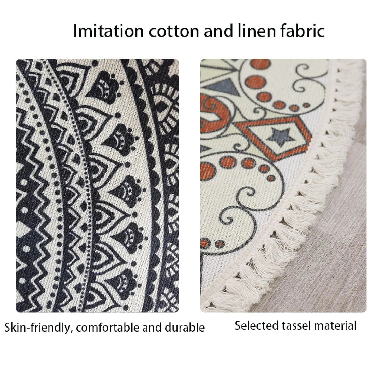 round carpet cotton linen 6