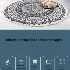 round carpet cotton linen 7