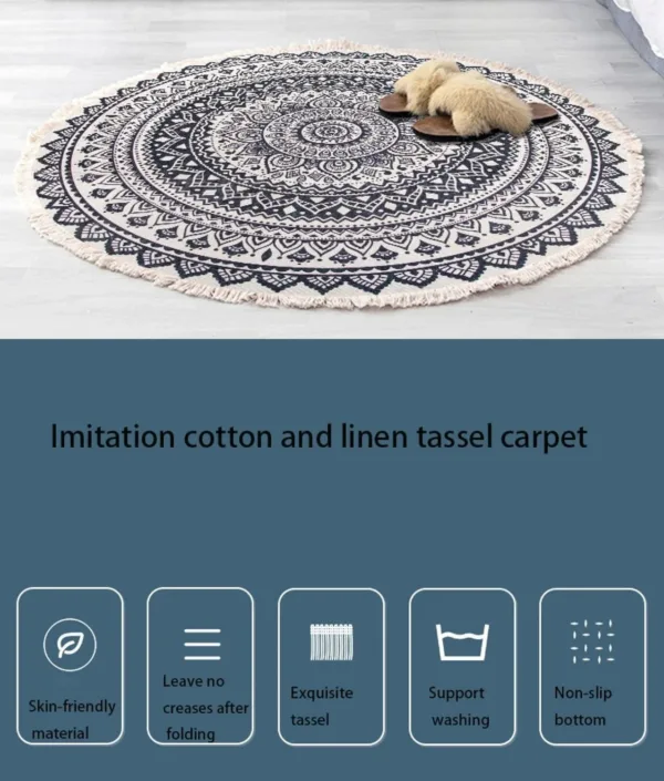 round carpet cotton linen 7