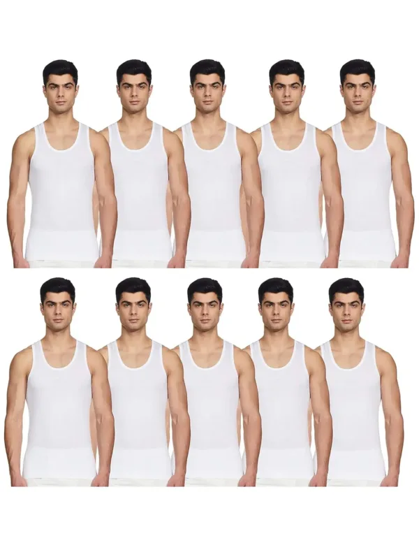 This white Rupa men's vest features a tailored fit and modern design, making it a versatile layering piece for both casual and formal outfits.