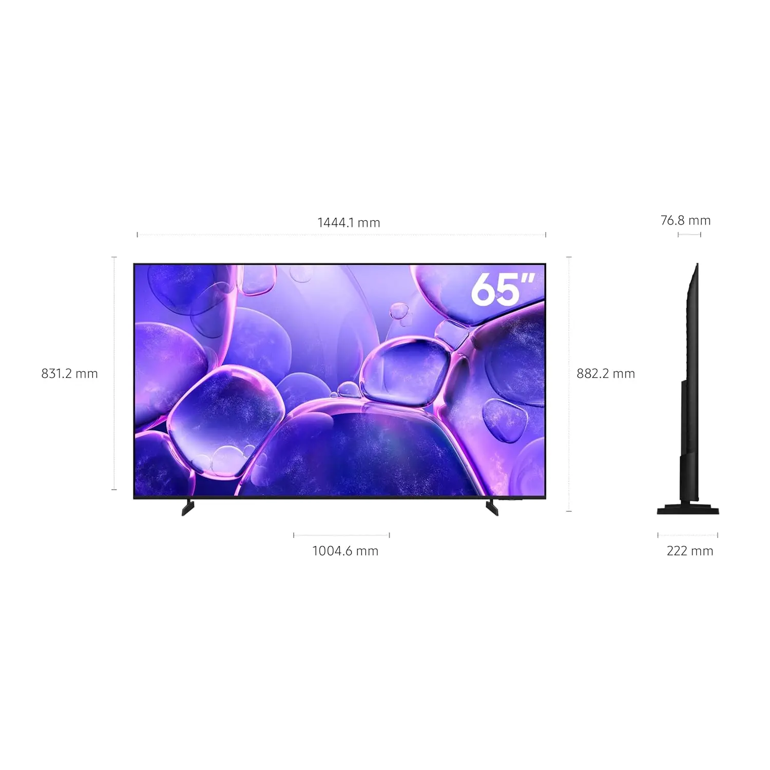 This is a Samsung 65-inch 4K UHD Smart TV with Crystal Processor 4K, MetalStream Design, Samsung Knox Security, and endless free content, providing a stunning viewing experience.
