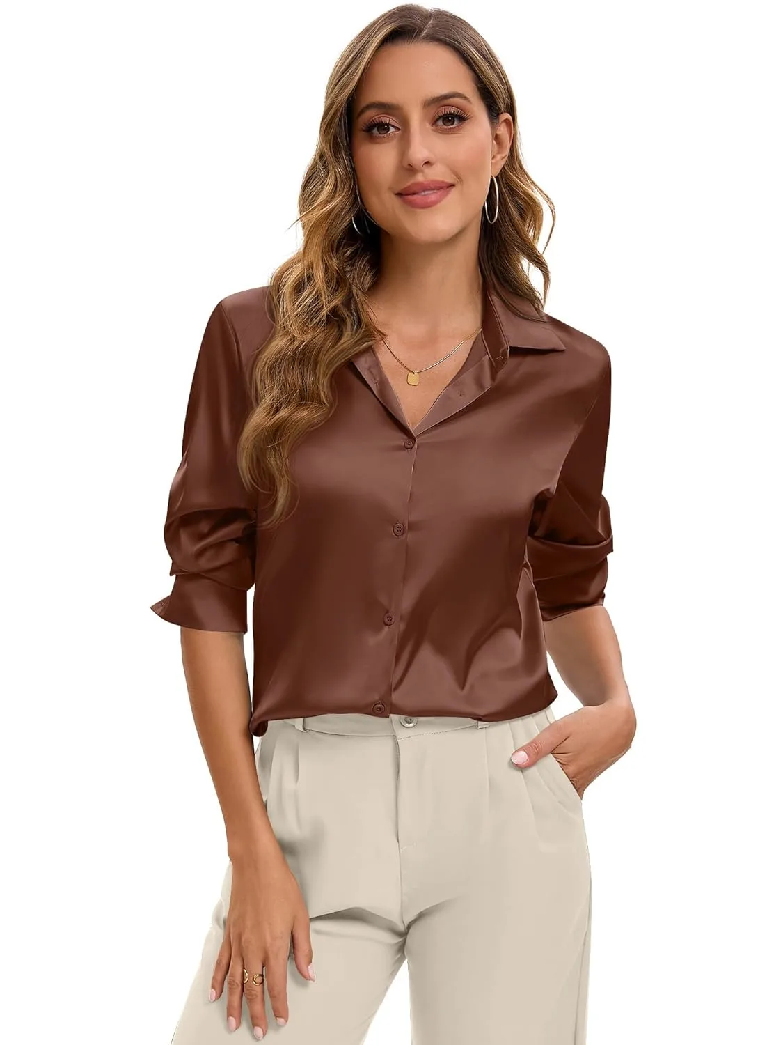 satin button shirt 2