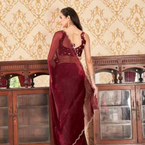 satin saree embroidered blouse 4