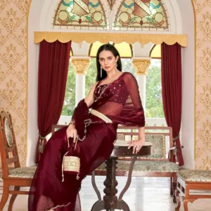 satin saree embroidered blouse 5