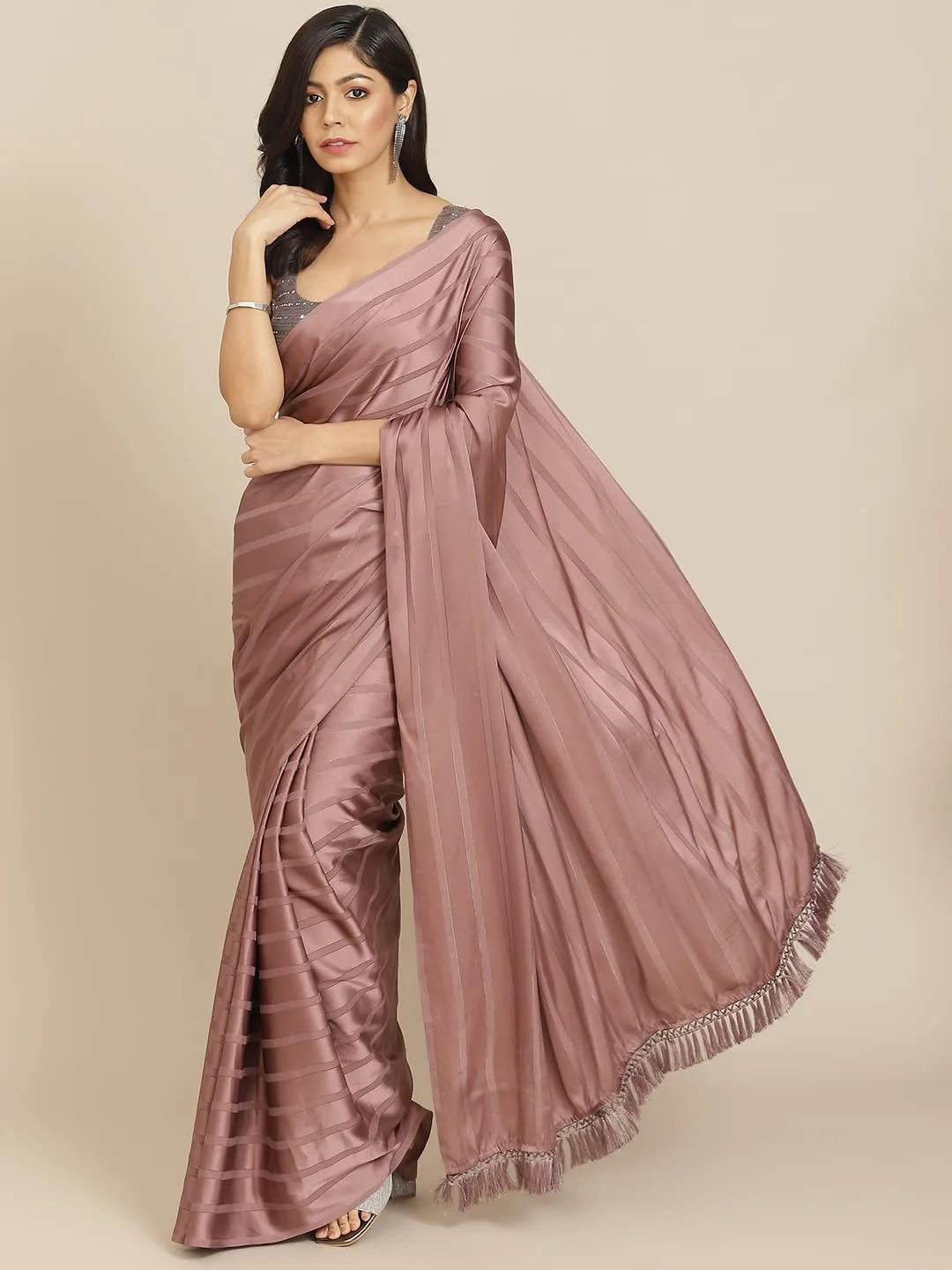satin saree women 3