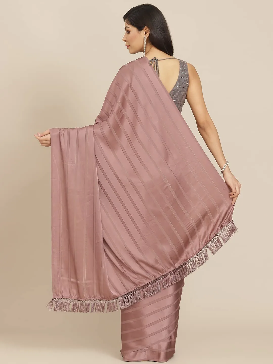 satin saree women 4
