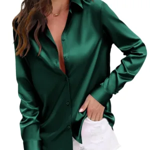 satin shirt women silk 5
