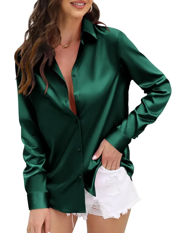 satin shirt women silk 5