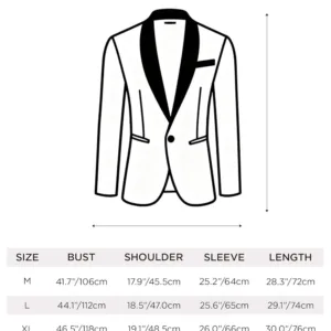 A men's Coucoland sequin blazer, crafted with a soft polyester inner fabric and shiny sequins, featuring a one-button closure, shawl collar, and shoulder pads, perfect for parties and special occasions.