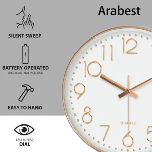 silent wall clock battery 5