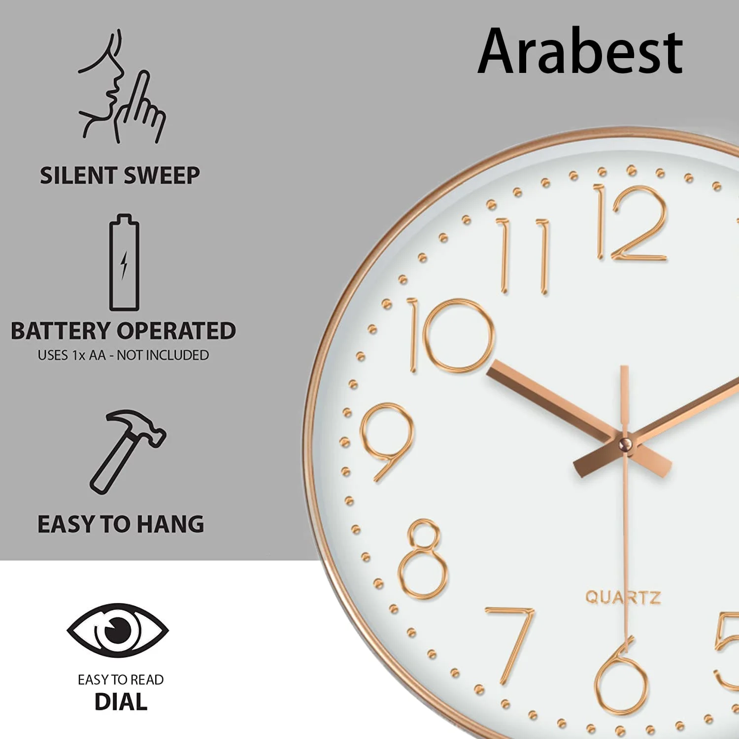 silent wall clock battery 5