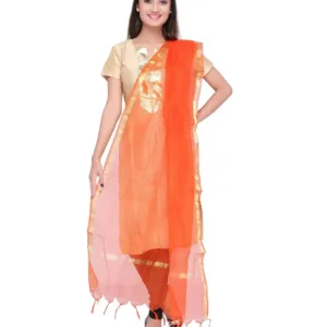 silk dupatta orange 1