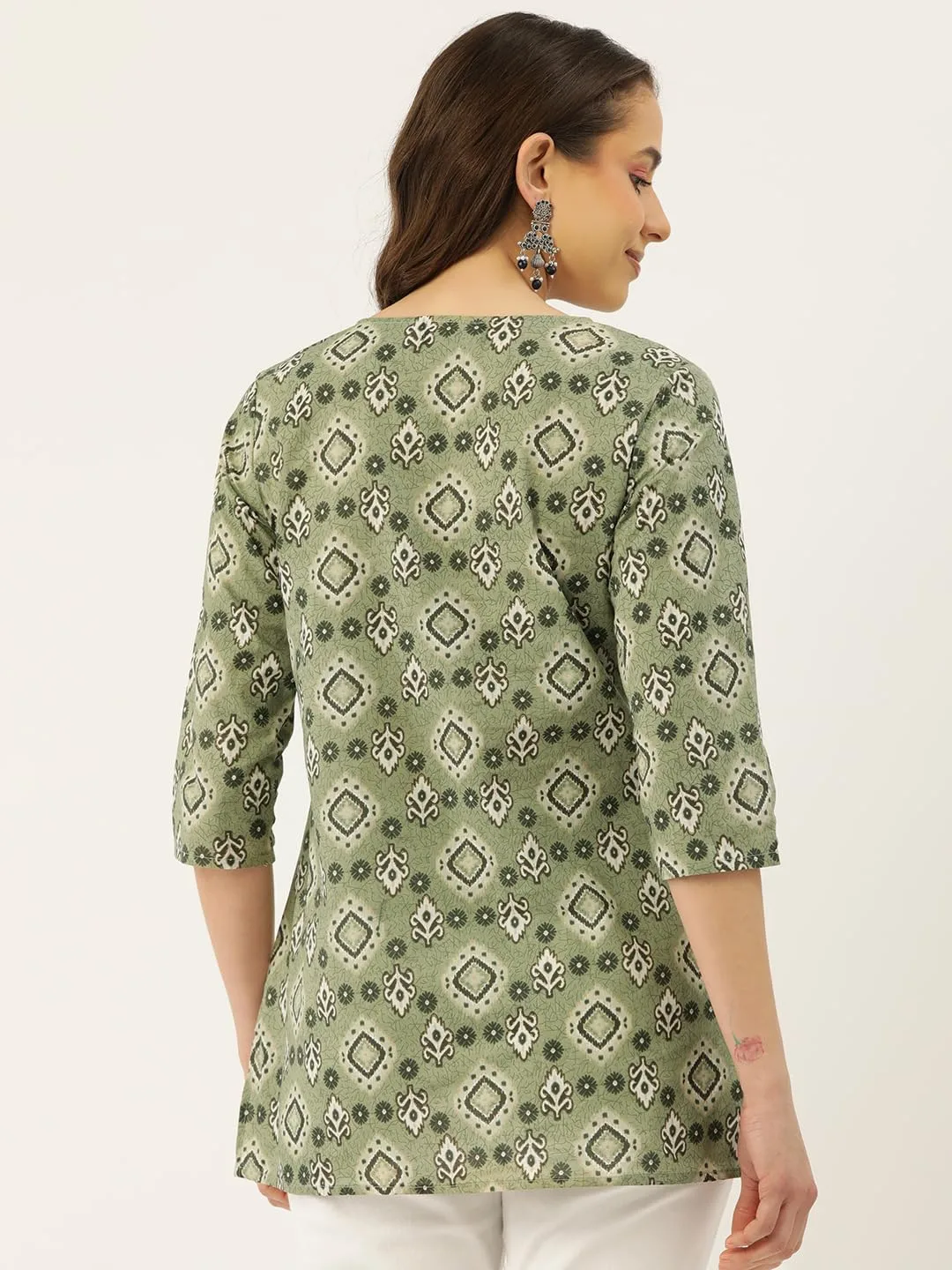 sleeve v neck kurti 4