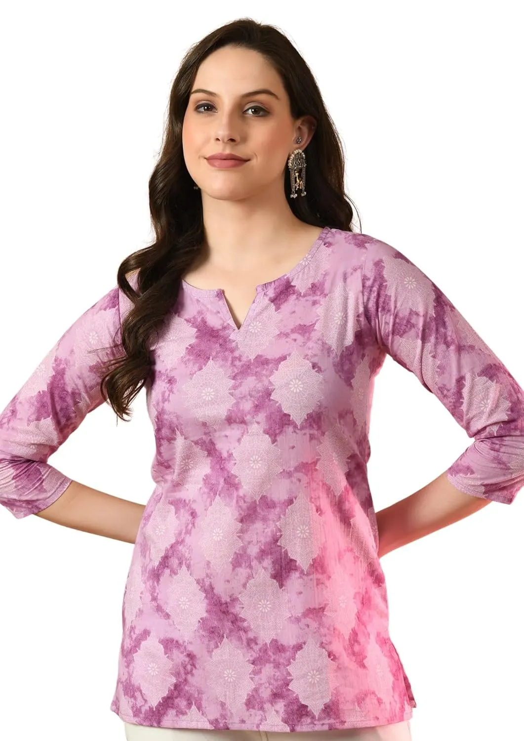sleeve v neck kurti 7