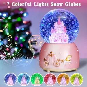 snow globe pink castle 2