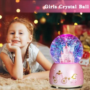 snow globe pink castle 4