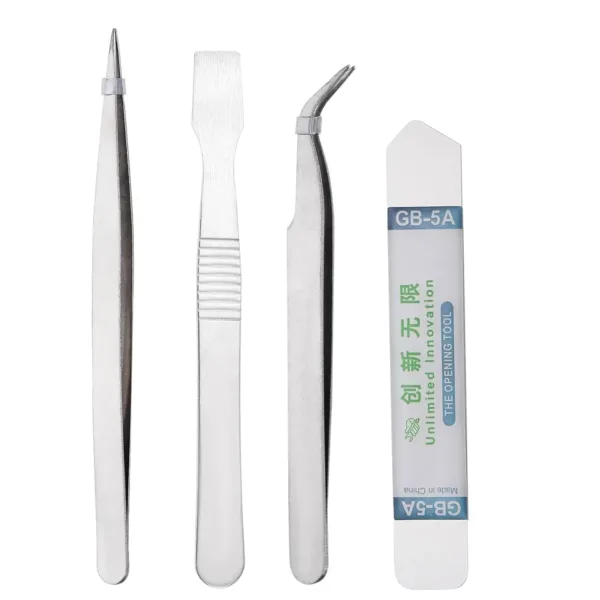 This 10-in-1 spudger pry tool set is designed for repairing electronics like phones, laptops, and tablets, featuring curved pry blades for easy and safe opening.