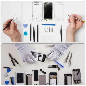 This 10-in-1 spudger pry tool set is designed for repairing electronics like phones, laptops, and tablets, featuring curved pry blades for easy and safe opening.