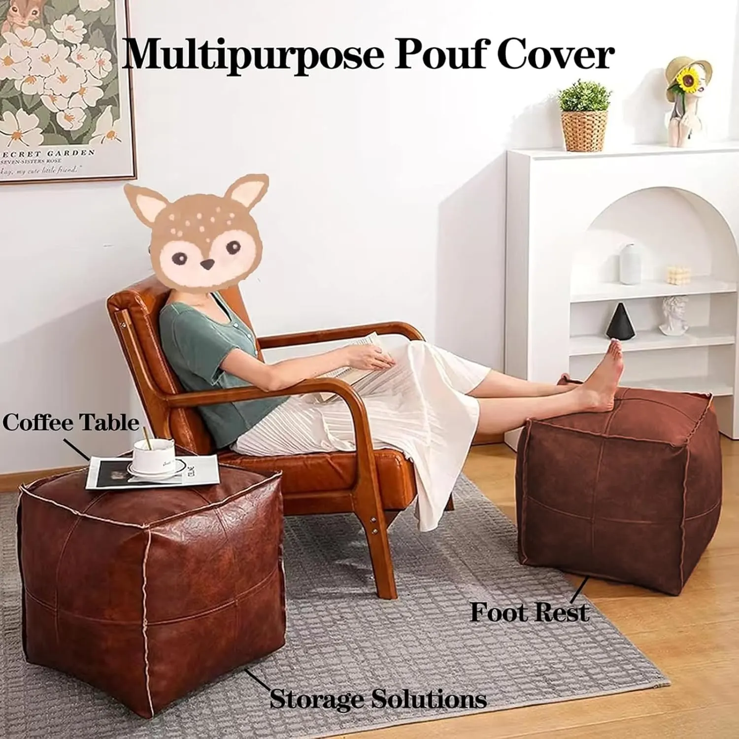 square pouf ottoman cover 2