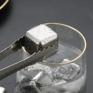 These reusable stainless steel ice cubes with a storage box and tongs provide a safe, fast, and easy way to chill drinks without diluting them.