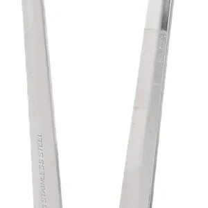 A durable stainless steel Prestige ice tong shaped for easily picking up ice cubes.