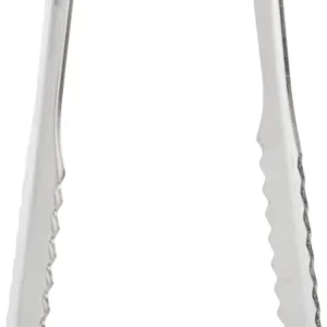 A durable stainless steel Prestige ice tong shaped for easily picking up ice cubes.