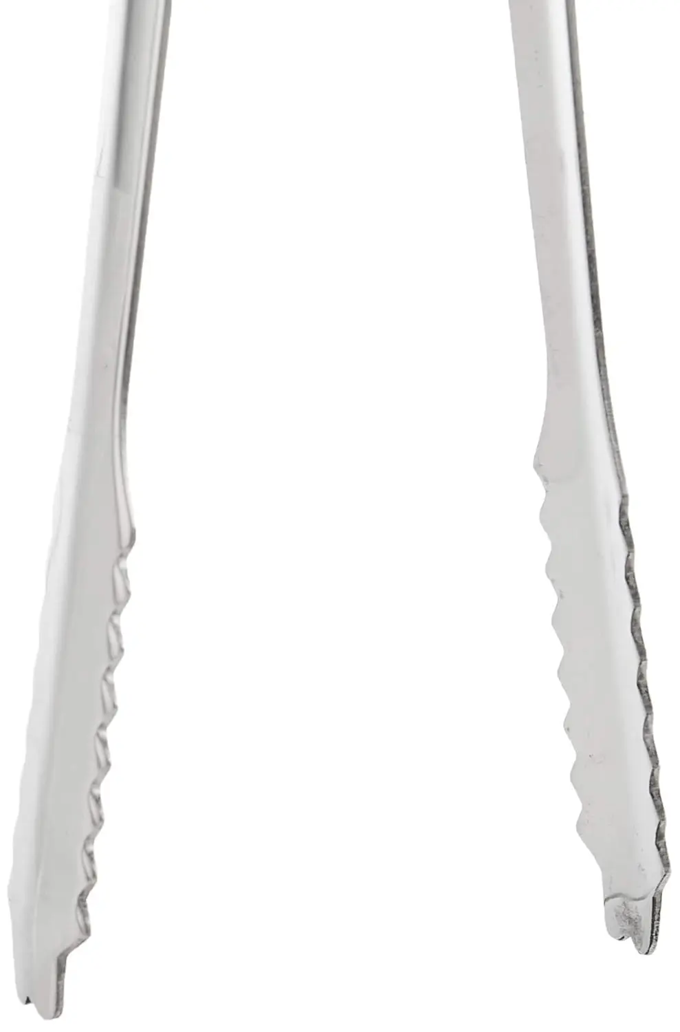 A durable stainless steel Prestige ice tong shaped for easily picking up ice cubes.