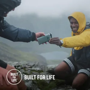 The green Stanley Classic Wide Mouth Hip Flask is made from stainless steel, features a wide mouth for easy pouring, and is leakproof for on-the-go use.