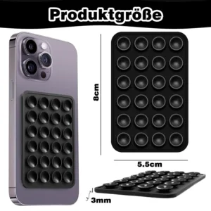 This four-pack of black silicone suction phone mounts provides a strong, hands-free grip on smooth surfaces like mirrors and shower tiles for taking TikTok videos and selfies with iPhones and Android phones.