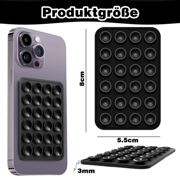 This four-pack of black silicone suction phone mounts provides a strong, hands-free grip on smooth surfaces like mirrors and shower tiles for taking TikTok videos and selfies with iPhones and Android phones.