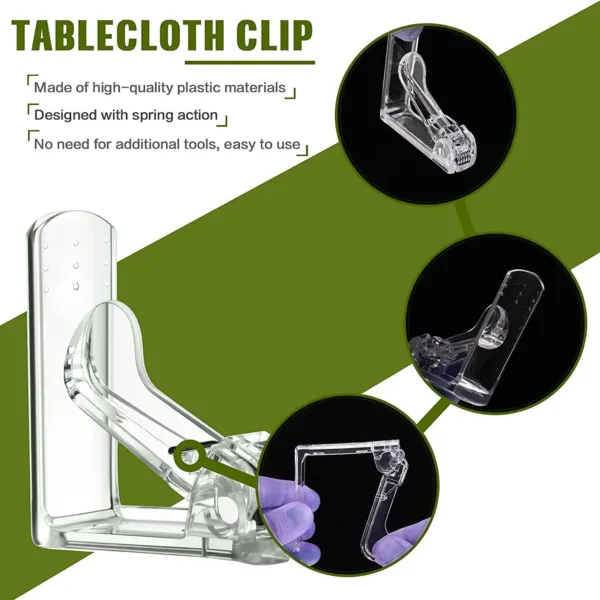 tablecloth clips clear 6