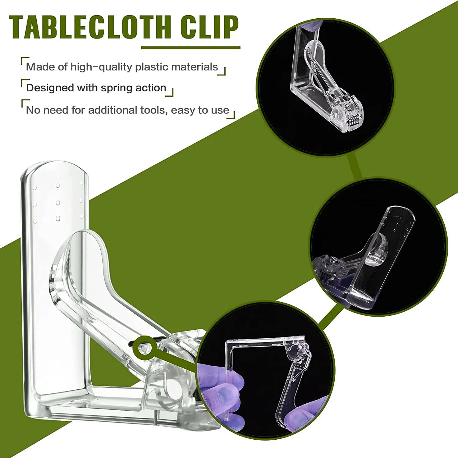 tablecloth clips clear 6
