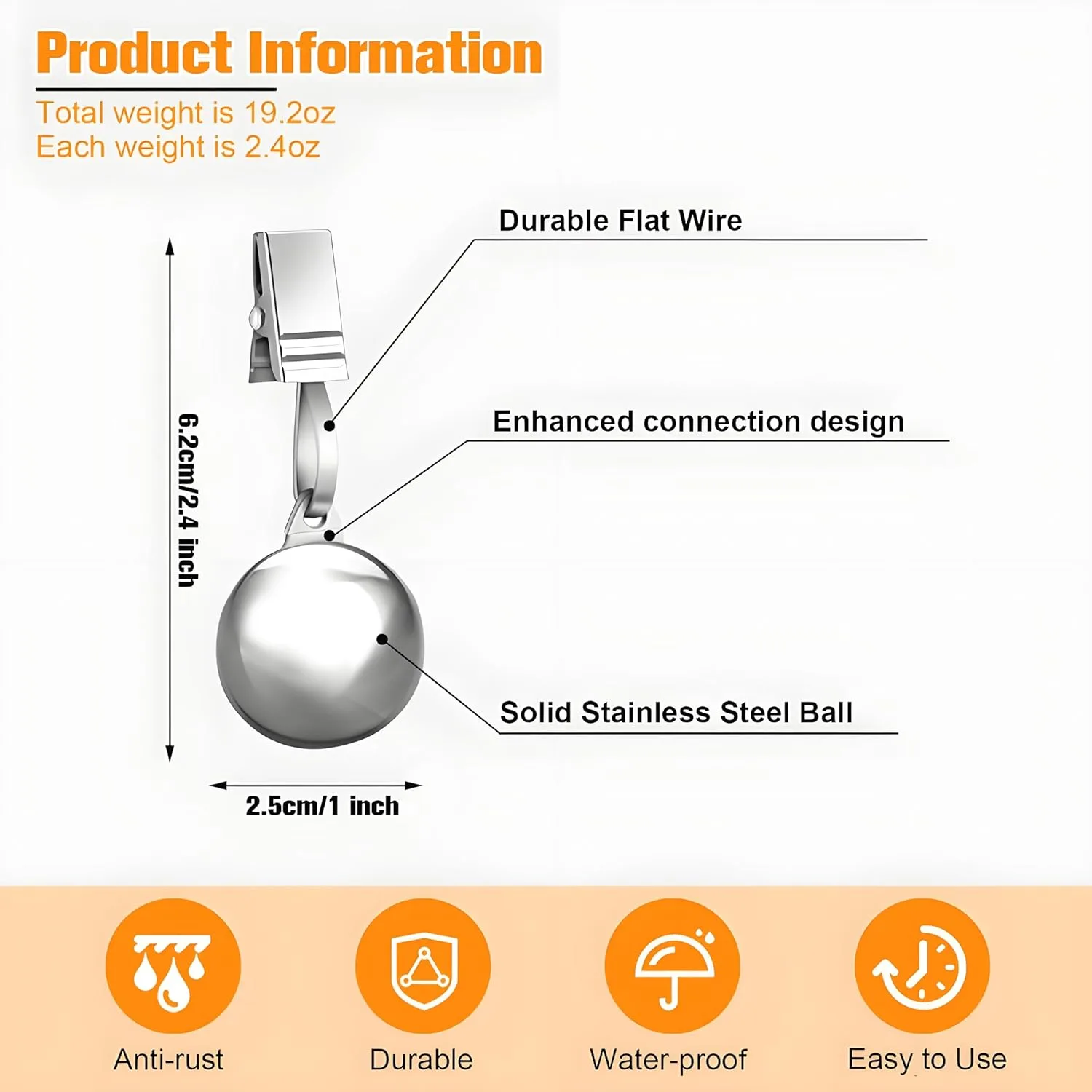 tablecloth weights stainless steel 4