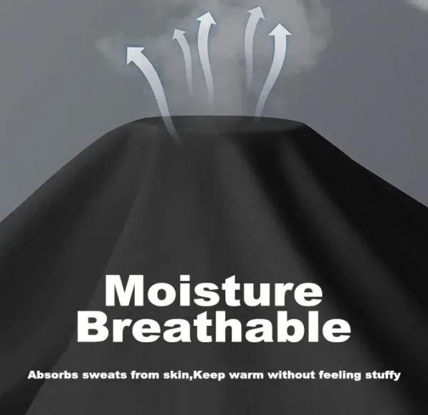 This men's thermal underwear set, crafted from a soft polyester-spandex blend with a fleece lining, provides warmth and comfort as a base layer for skiing, hiking, or everyday wear.