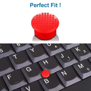 This set of five red MMOBIEL TrackPoint caps with a soft dome and rim are compatible with Lenovo ThinkPad laptops, providing improved grip and precision for pointer control.