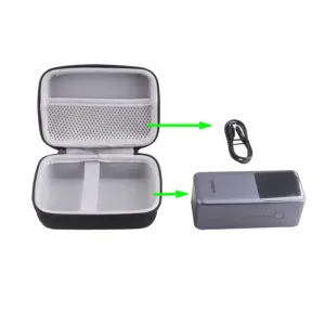 This is a black WERJIA hard EVA case designed to protect your UGREEN Nexode 20000mAh 165W or 25000mAh 200W portable charger from bumps, dents, and scratches during travel and storage; case only, device not included.