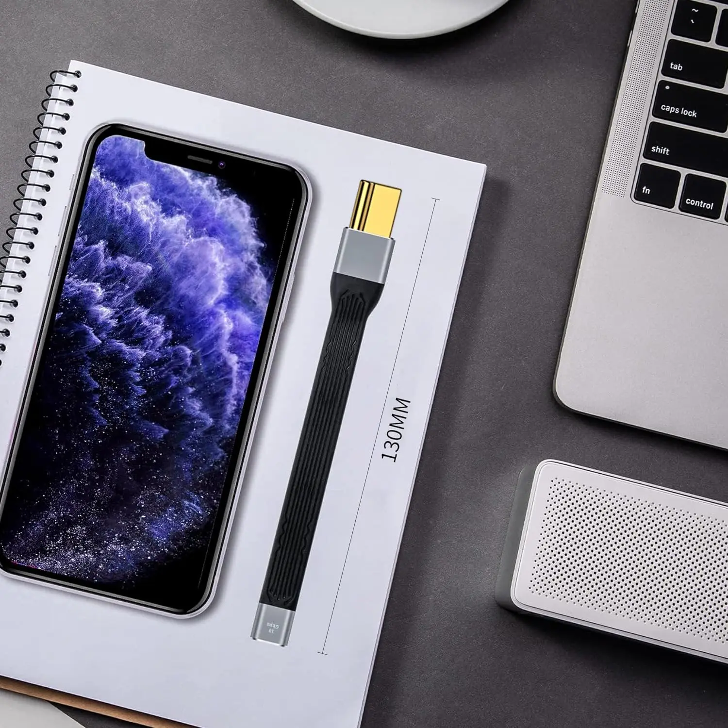 This short, flexible USB C to USB adapter cable supports 10Gbps data transfer, 4K HDMI video, audio, and charging, and protects your device