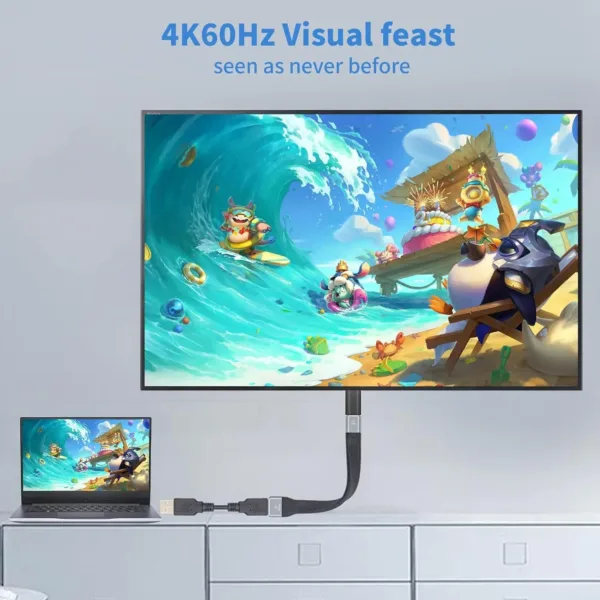 This short, flexible USB C to USB adapter cable supports 10Gbps data transfer, 4K HDMI video, audio, and charging, and protects your device's Type-C port.