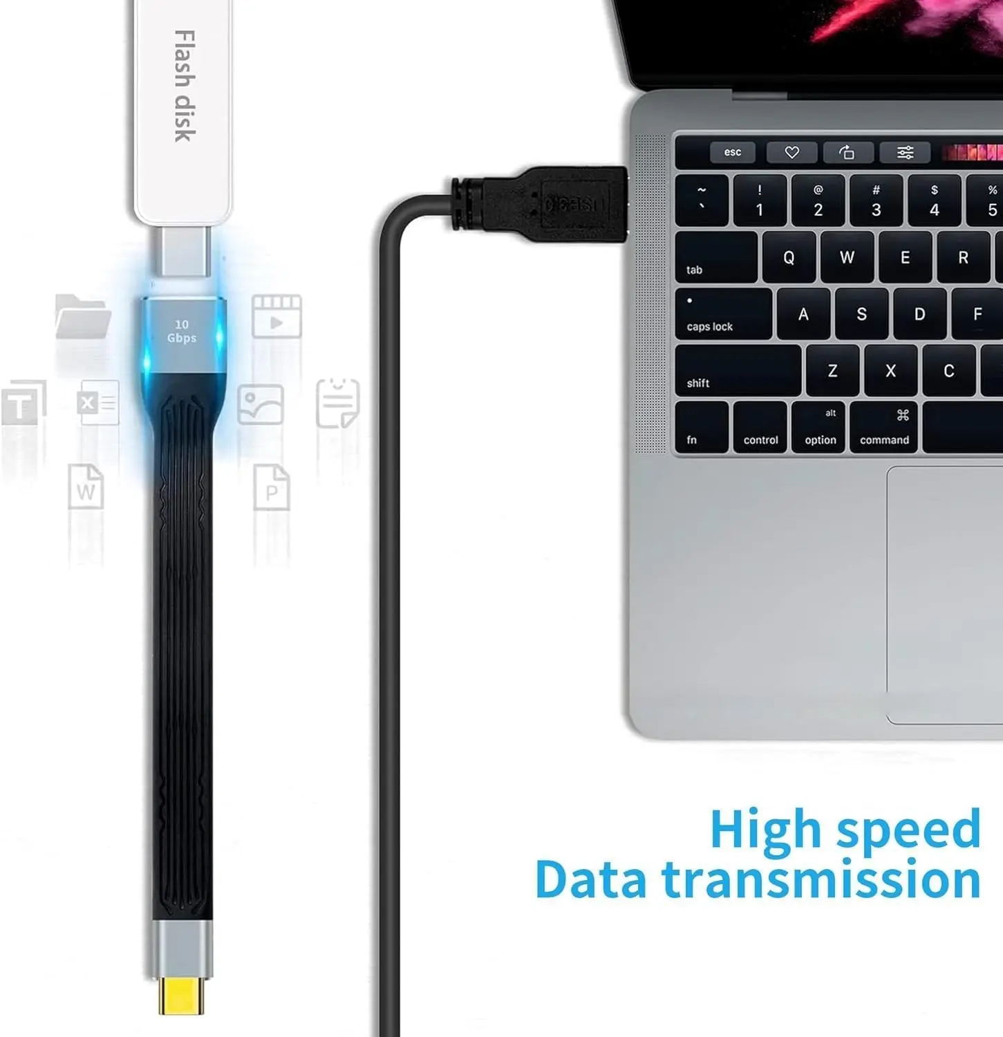 This short, flexible USB C to USB adapter cable supports 10Gbps data transfer, 4K HDMI video, audio, and charging, and protects your device