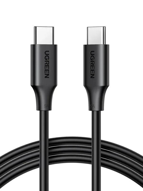 This is a durable, 100W USB-C to USB-C charging cable with E-mark chips for safe and fast power delivery to devices like iPhones, Samsung Galaxy phones, MacBooks, iPads, and other USB-C compatible electronics.