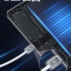 This white 3.3 ft USB-A to USB-C cable is ideal for connecting your iPhone 15, 16, or Samsung Galaxy S23, S24, S25 to your car's CarPlay or Android Auto system, offering fast charging and reliable data transfer with its durable braided design.