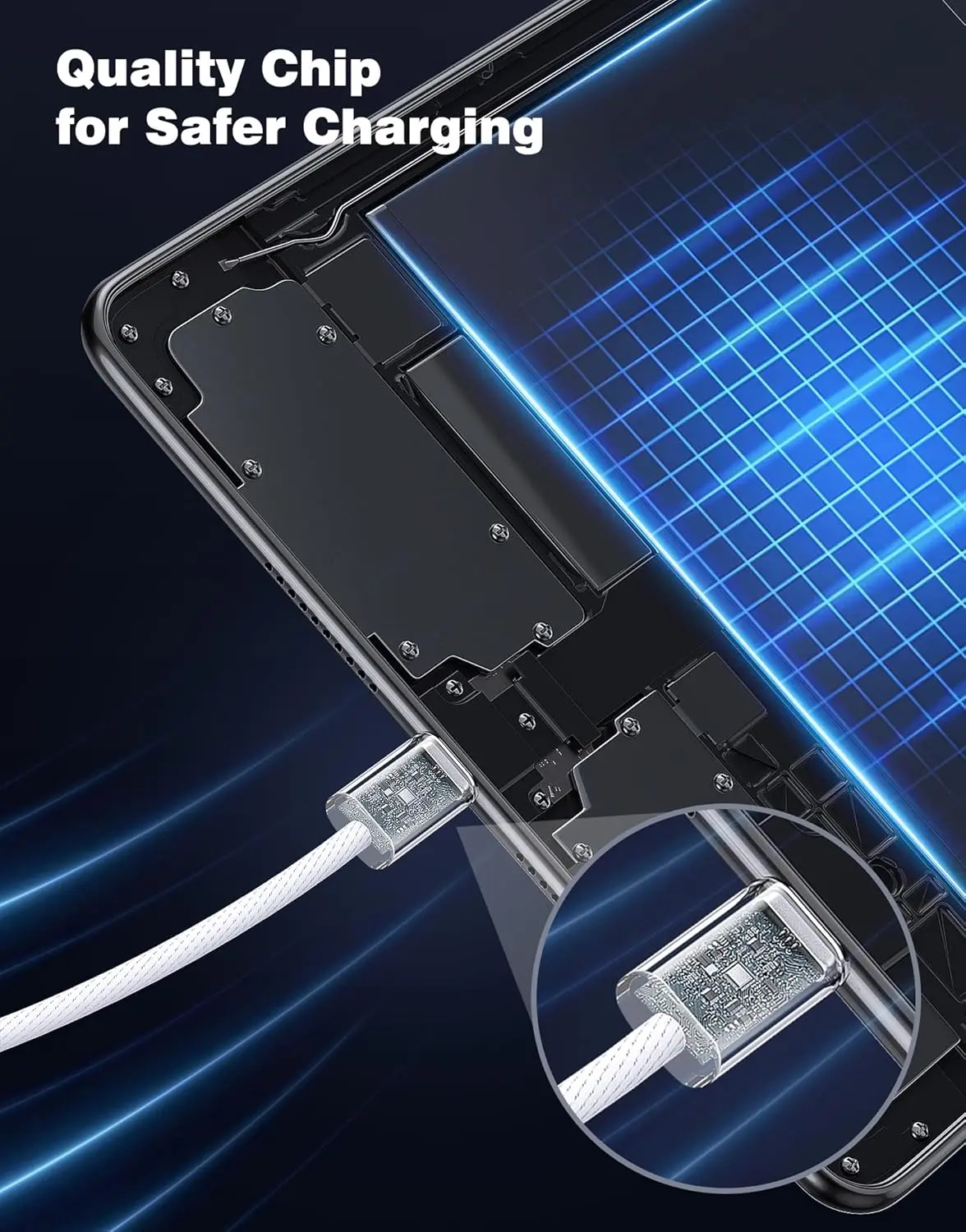 This white 3.3 ft USB-A to USB-C cable is ideal for connecting your iPhone 15, 16, or Samsung Galaxy S23, S24, S25 to your car