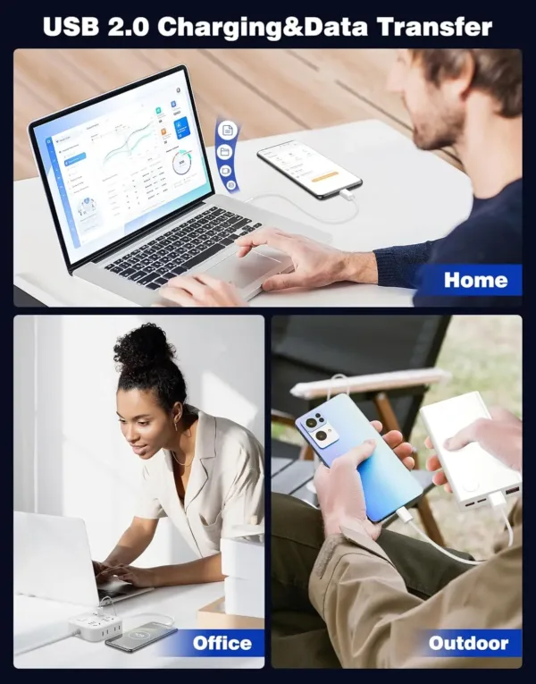 This white 3.3 ft USB-A to USB-C cable is ideal for connecting your iPhone 15, 16, or Samsung Galaxy S23, S24, S25 to your car's CarPlay or Android Auto system, offering fast charging and reliable data transfer with its durable braided design.